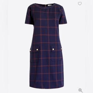 J. Crew plaid relaxed printed pocket dress